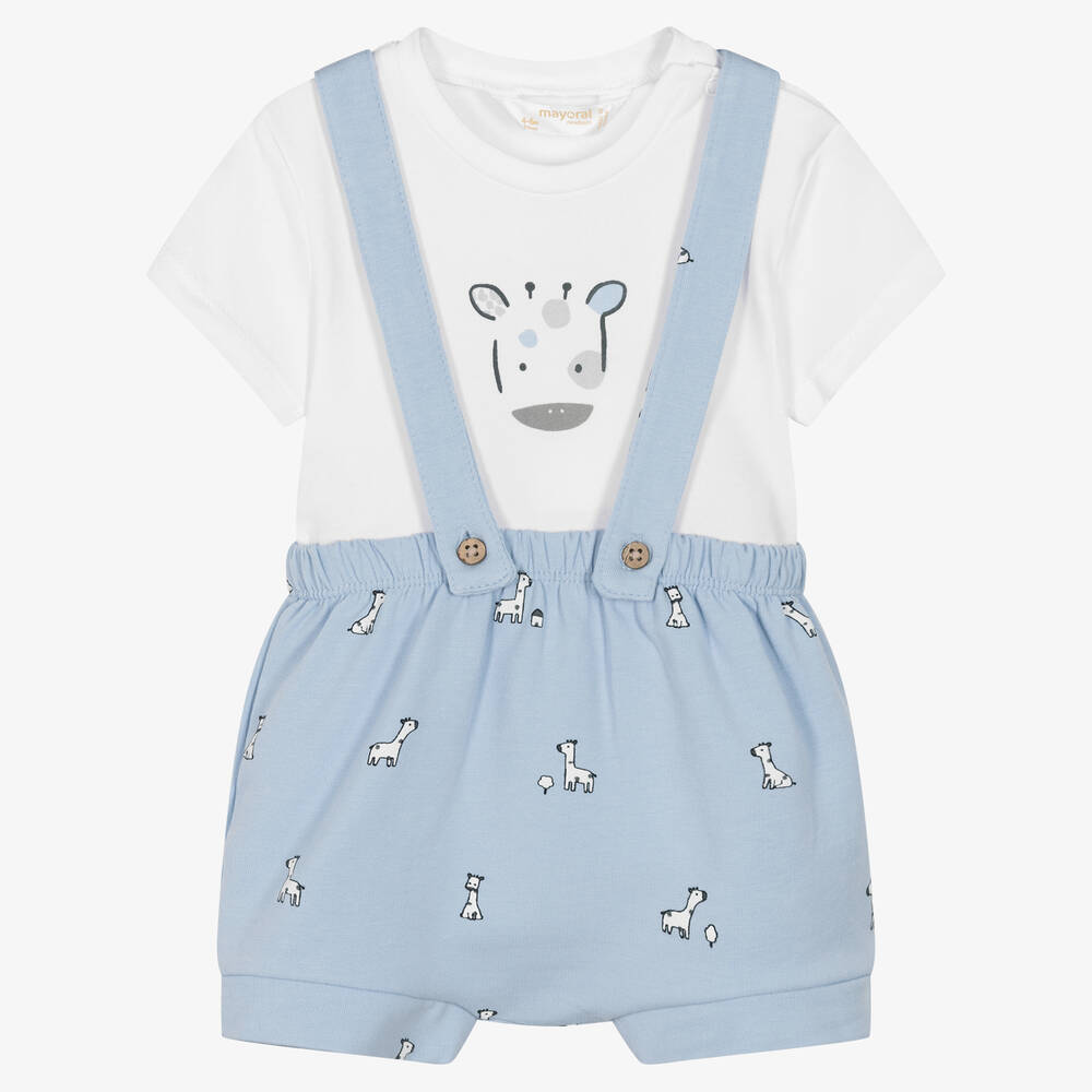 Mayoral - Blaues Baumwoll-Top & Shorts Set | Childrensalon