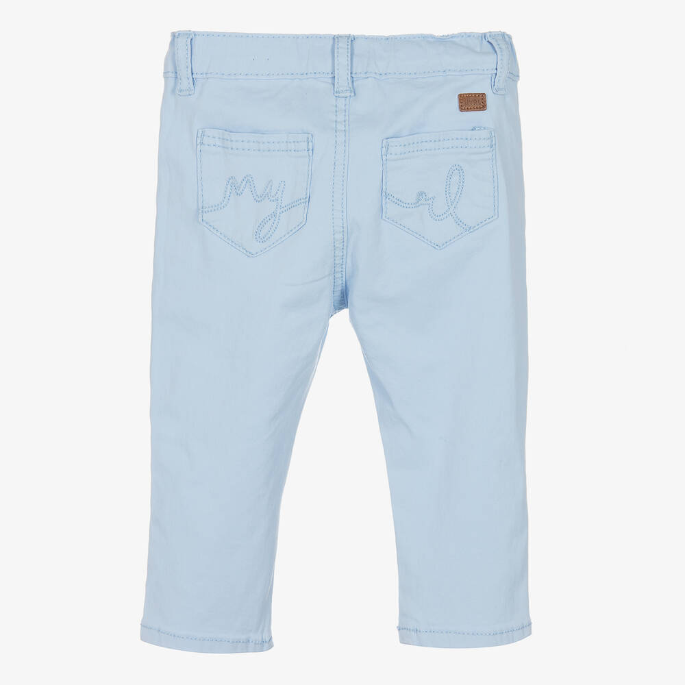Mayoral-Голубые хлопковые брюки для малышей | Childrensalon Outlet