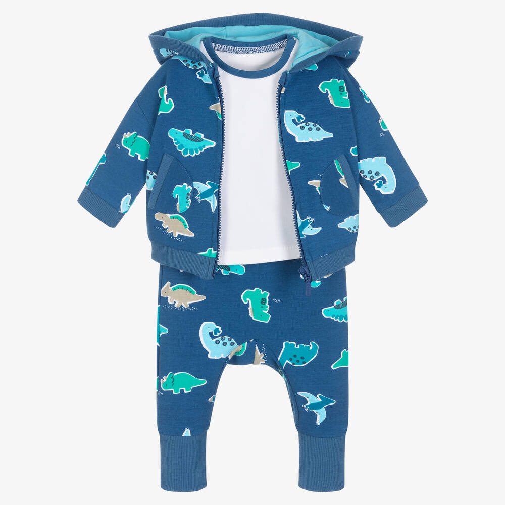 Mayoral - Baby Boys Blue Dinosaur Tracksuit Set | Childrensalon