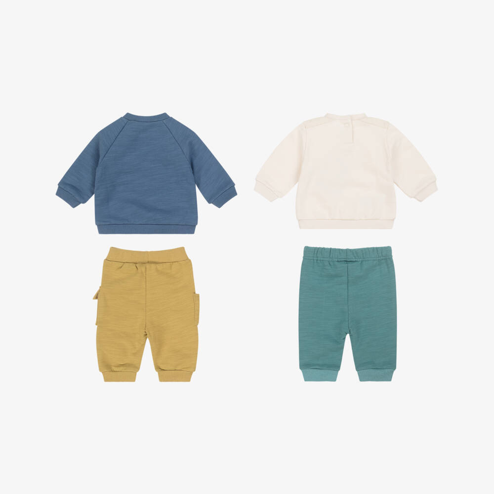 Mayoral Newborn-Baby Boys Blue & Green Outer Space Tracksuits (2 Pack) | Childrensalon Outlet