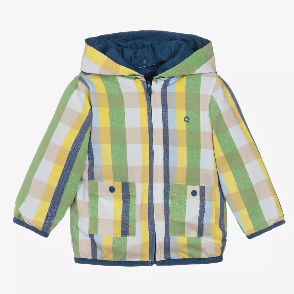 Mayoral Newborn-Baby Boys Blue & Green Reversible Jacket | Childrensalon Outlet