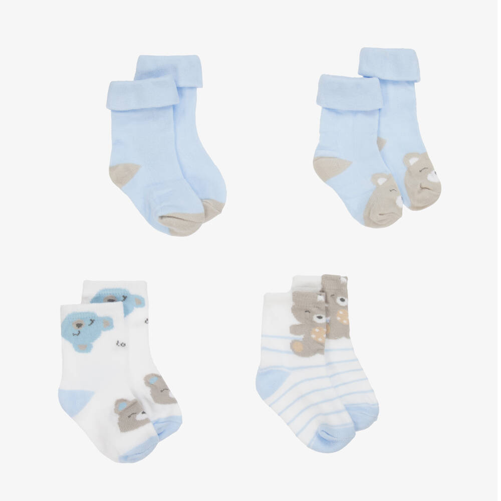 Mayoral Newborn-Baby Boys Blue Knitted Socks Set | Childrensalon Outlet