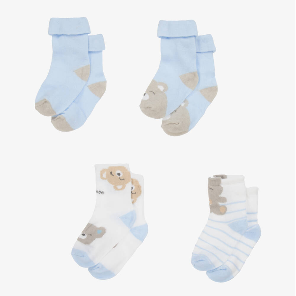 Mayoral Newborn-Baby Boys Blue Knitted Socks Set | Childrensalon Outlet