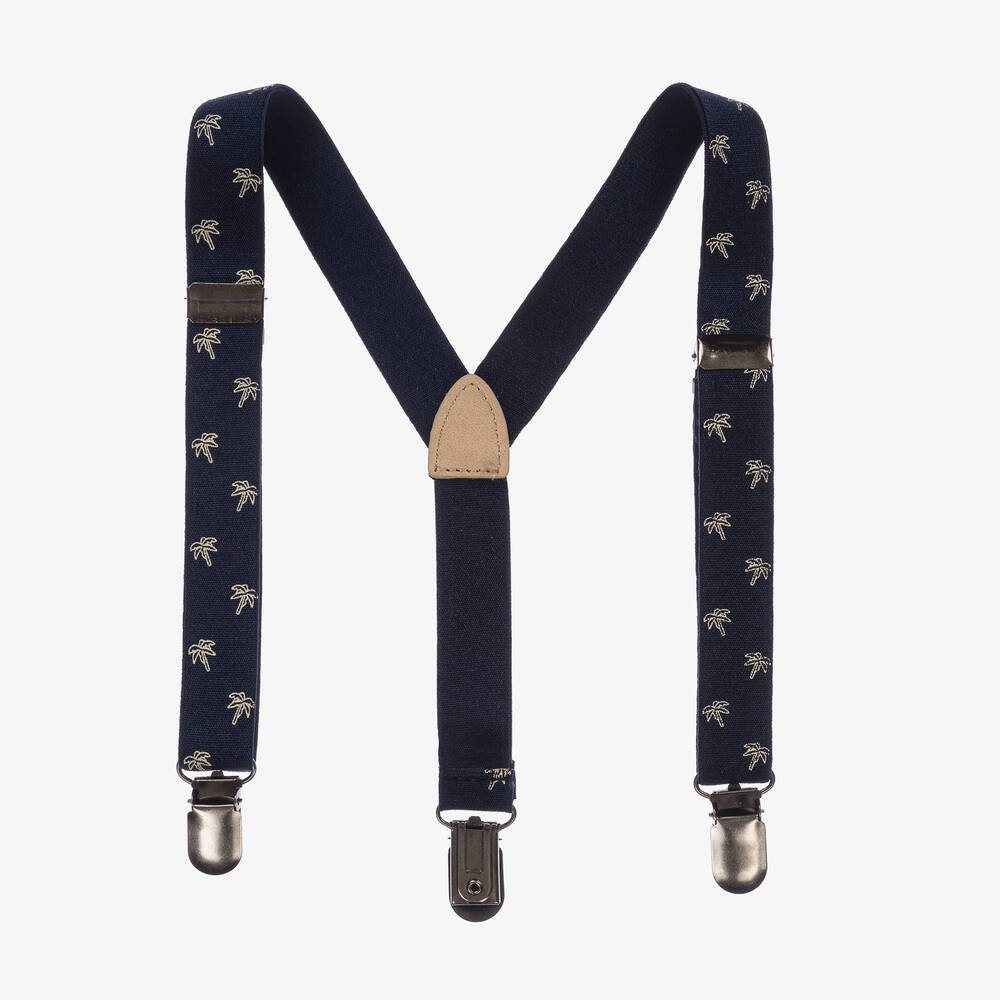 Mayoral - Baby Boys Blue Palm Tree Print Braces | Childrensalon