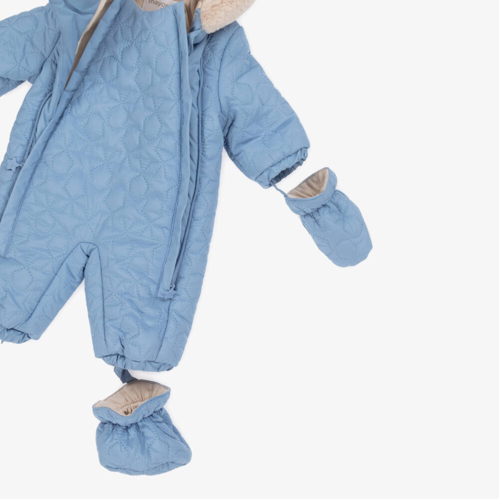 Mayoral Newborn-Baby Boys Blue Quilted Snowsuit | Childrensalon Outlet