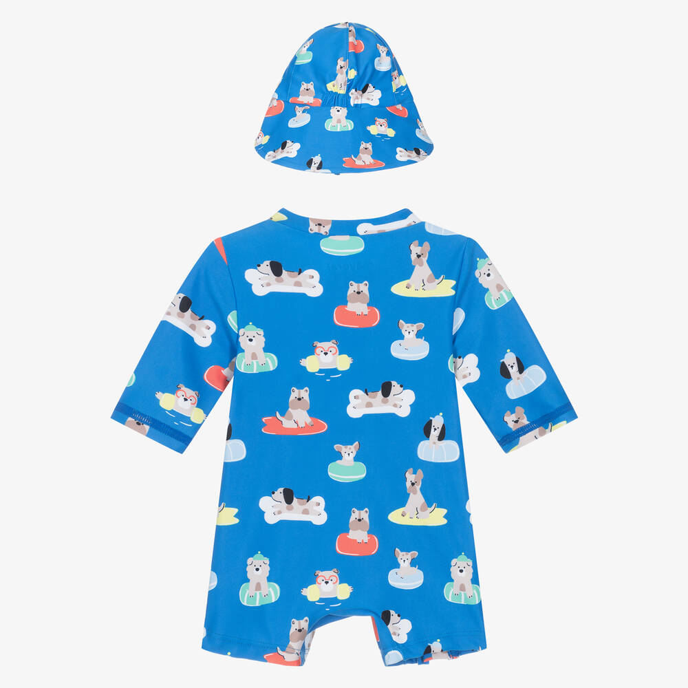 Mayoral Для новорожденных-Baby Boys Blue Sunsuit Set (UPF40+) | Childrensalon Outlet