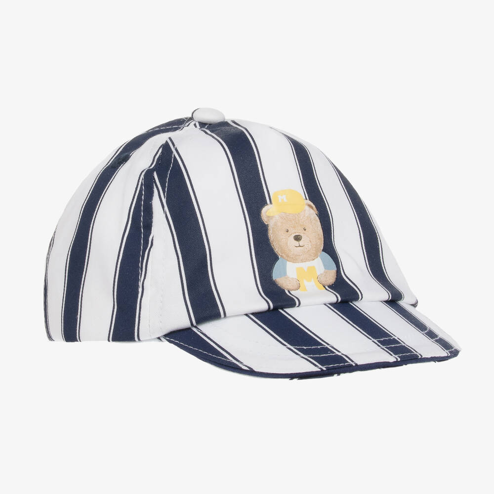 Mayoral - Baby Boys Blue & White Striped Cap | Childrensalon