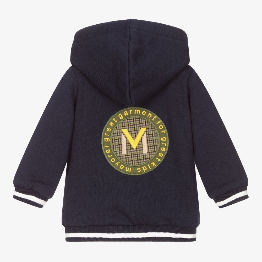 Mayoral-Baby Boys Blue Zip-up Hoodie | Childrensalon Outlet