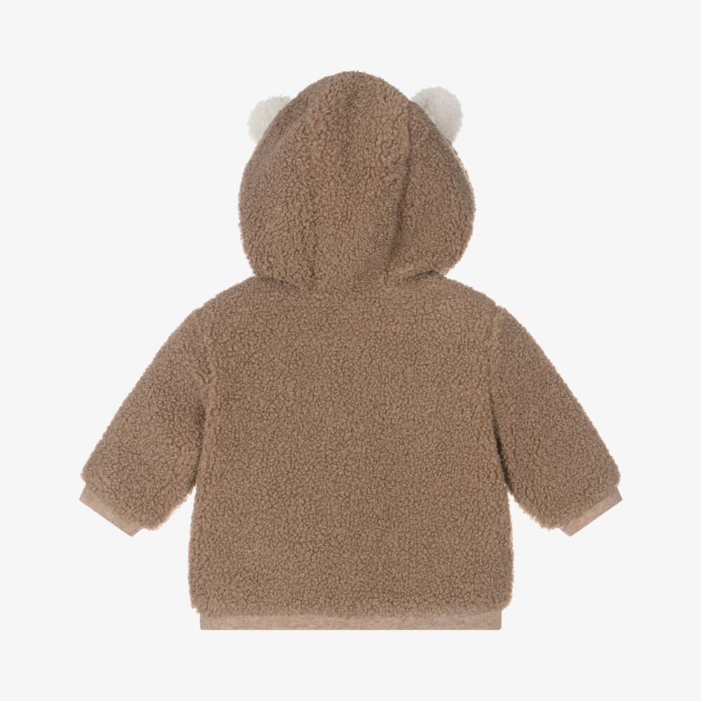 Mayoral Newborn-Baby Boys Brown Sherpa Hoodie | Childrensalon Outlet