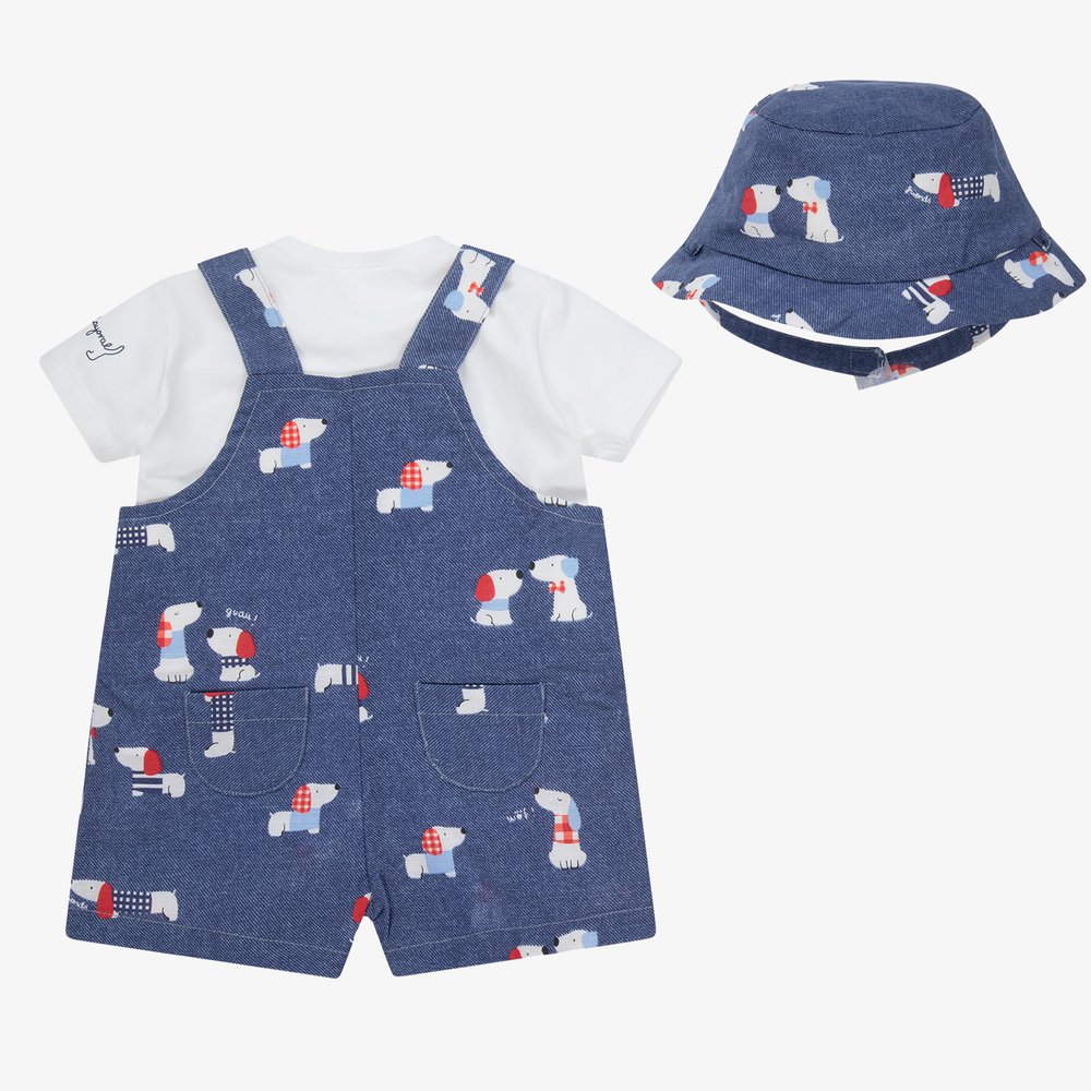 Mayoral Newborn-Baby Boys Dungaree Shorts Set | Childrensalon Outlet
