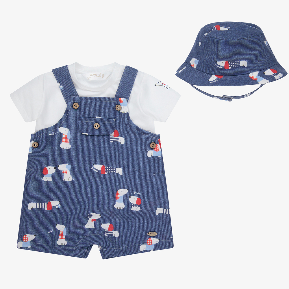 Mayoral Newborn - Ensemble short salopette Bébé | Childrensalon