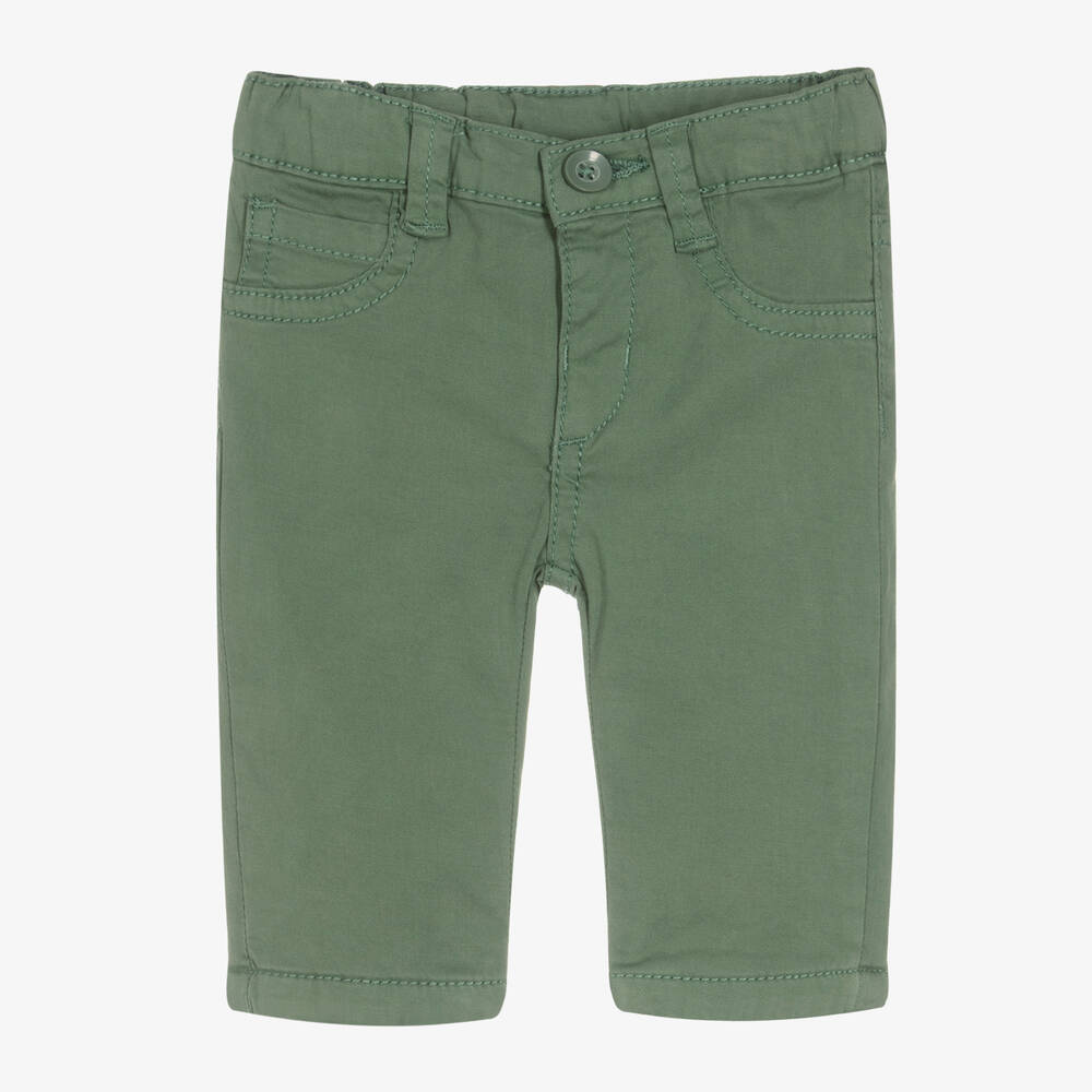 Mayoral Newborn - Baby Boys Green Chino Trousers | Childrensalon