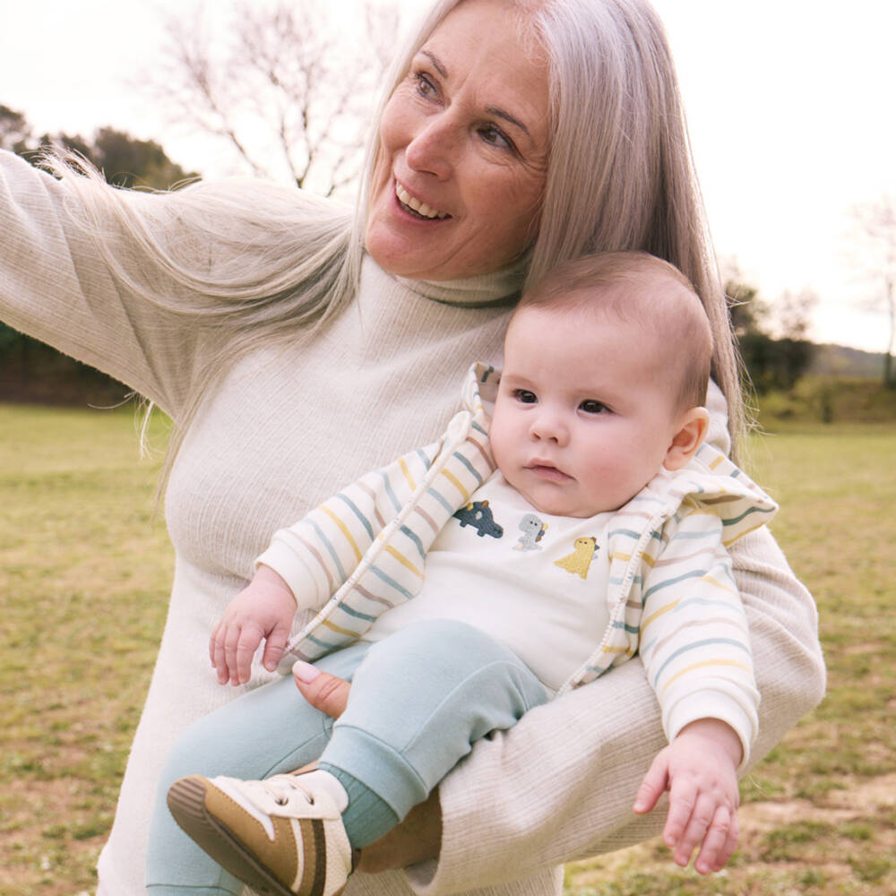 Mayoral Newborn-Baby Boys Green & Ivory Cotton Dinosaur Tracksuit Set | Childrensalon Outlet