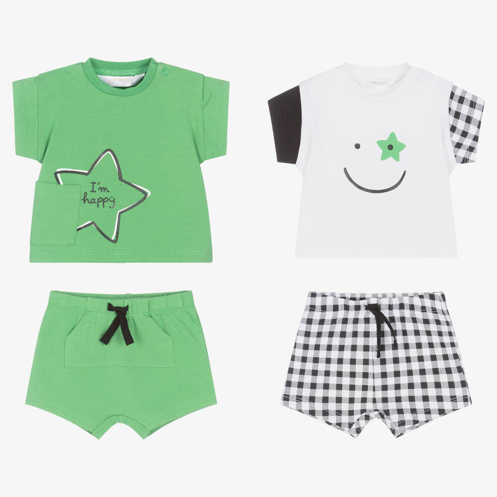 Mayoral - Baby Boys Green Shorts Sets (2 Pack) | Childrensalon