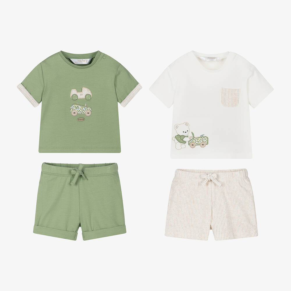 Mayoral Для новорожденных-Baby Boys Green Shorts Sets (2 Pack) | Childrensalon Outlet