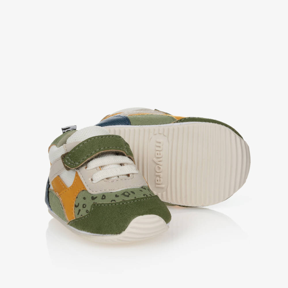 Mayoral Newborn-ترينرز جلد صناعي لون أخضر للمواليد | Childrensalon Outlet