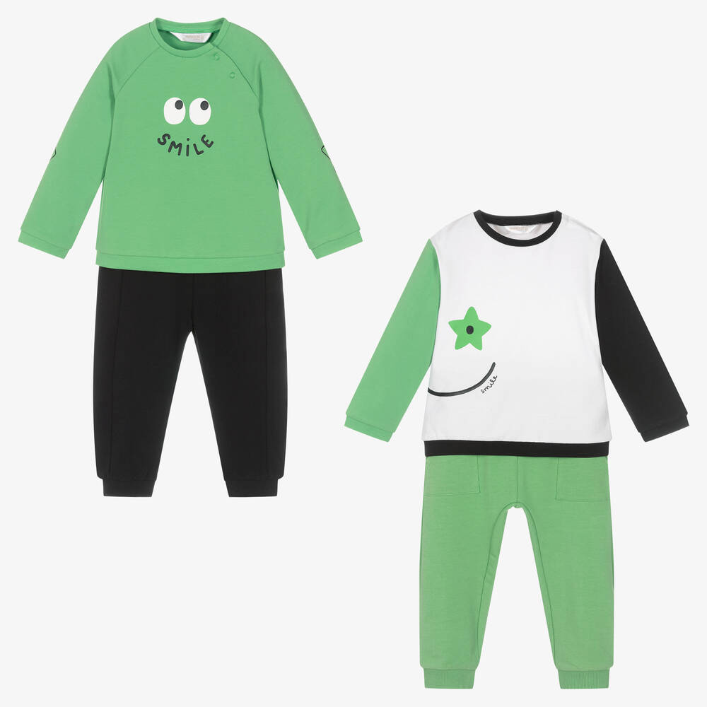 Mayoral - Baby Boys Green Trouser Sets (2 Pack) | Childrensalon