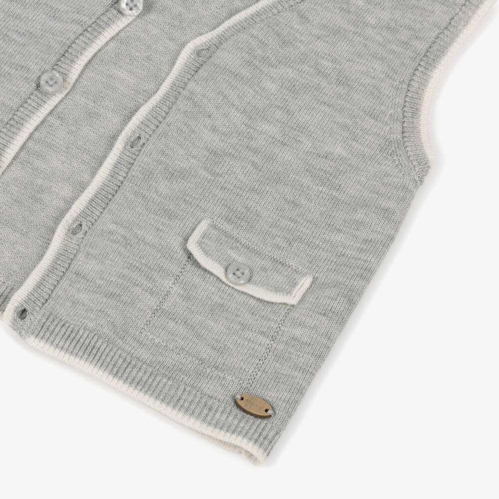 Mayoral Newborn-Baby Boys Grey & Beige Needlecord Trouser Set | Childrensalon Outlet