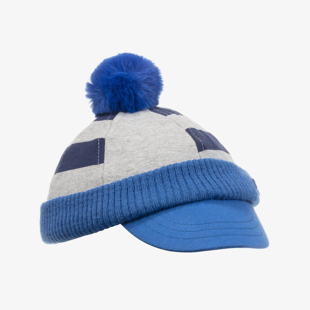 Mayoral Newborn-Baby Boys Grey & Blue Cap | Childrensalon Outlet