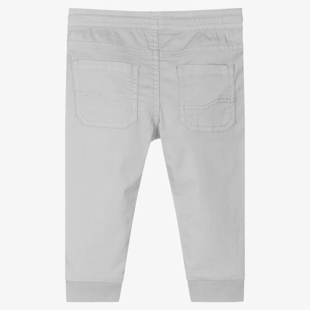 مايورال-بنطلون أطفال ولادي قطن مستدام تويل لون رمادي | Childrensalon Outlet