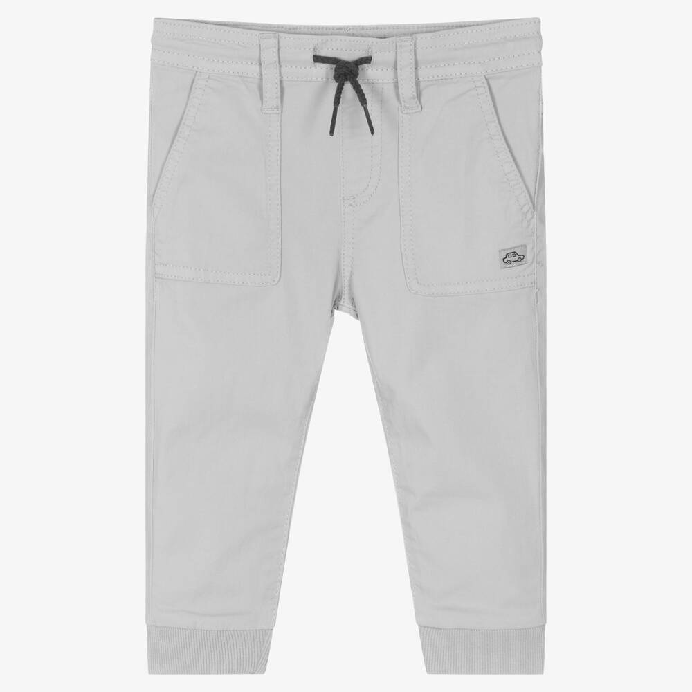 Mayoral - Baby Boys Grey Cotton Trousers | Childrensalon