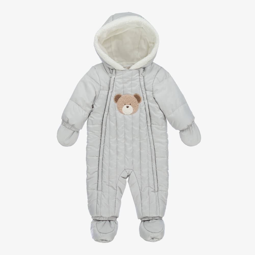 Mayoral-Baby Boys Grey Quilted Snowsuit | Childrensalon Outlet