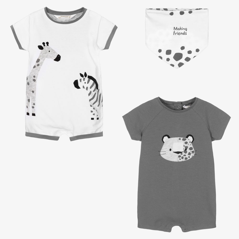 Mayoral Newborn-طقم تبّان قطن جيرسي لون رمادي للمواليد | Childrensalon Outlet