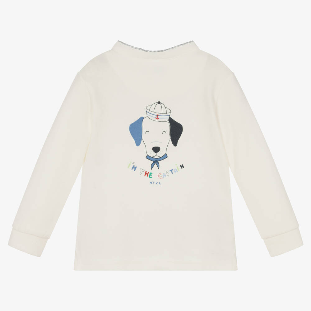 Mayoral-توب بولو أطفال ولادي قطن بيكيه لون عاجي | Childrensalon Outlet