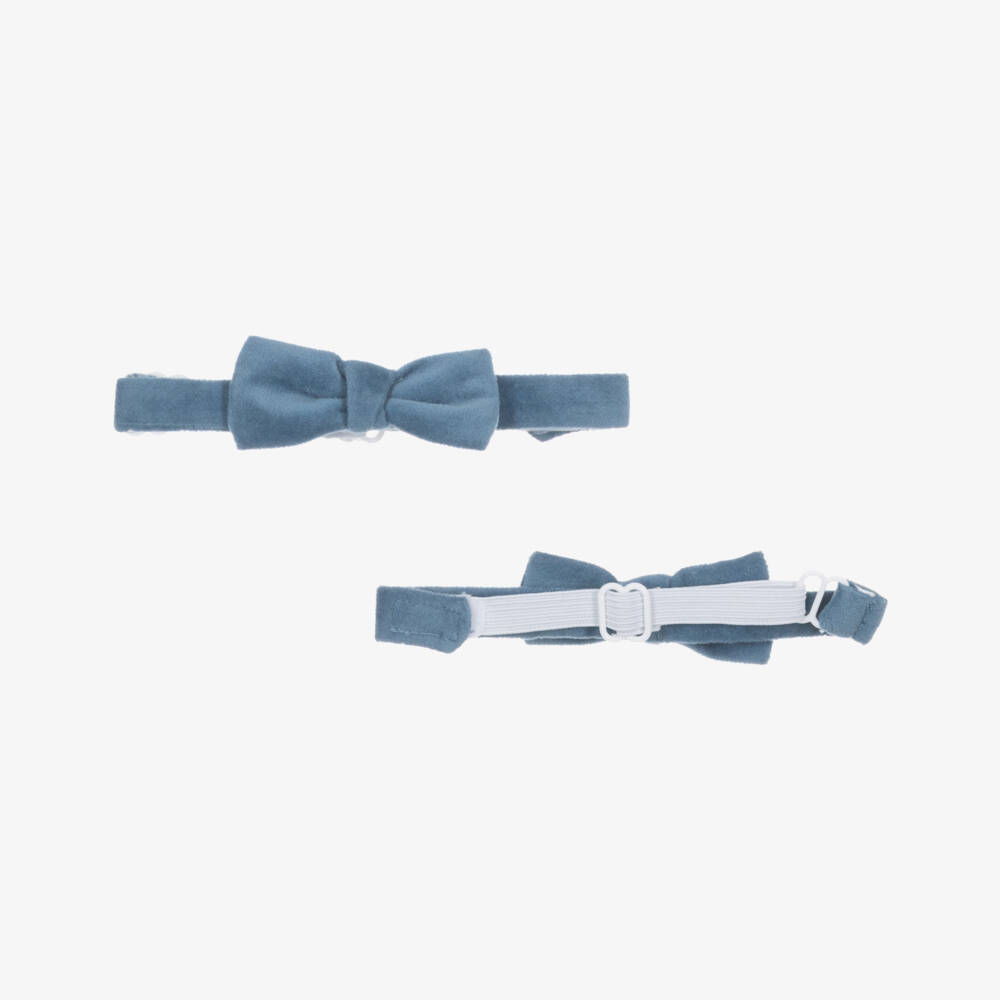 Mayoral Newborn-Baby Boys Ivory Cotton Shirt & Blue Bow Tie | Childrensalon Outlet