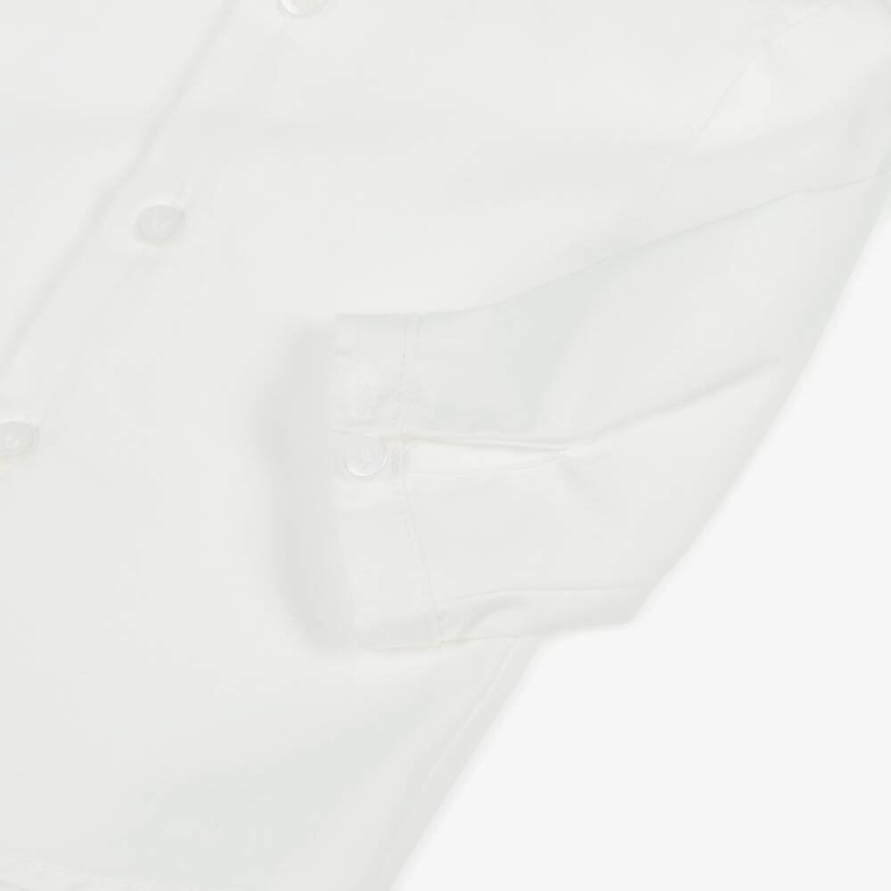Mayoral Newborn-Baby Boys Ivory Cotton Shirt & Blue Bow Tie | Childrensalon Outlet