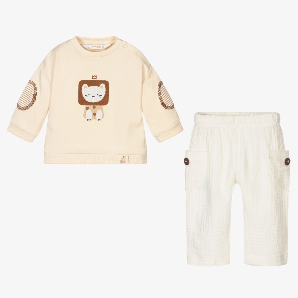 Mayoral Для новорожденных-Топ и кремовые брюки для малышей | Childrensalon Outlet
