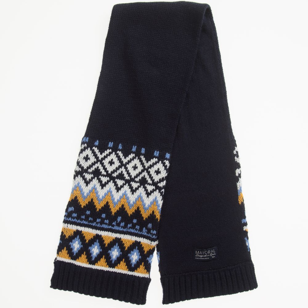 Mayoral-Baby Boys Navy Blue Hat Set | Childrensalon Outlet