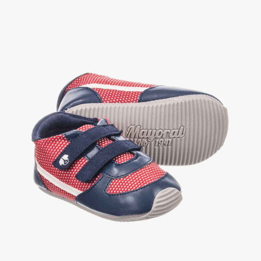 Mayoral Newborn-Baby Boys Red & Blue Trainers | Childrensalon Outlet