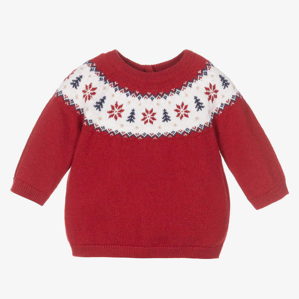 Mayoral Newborn Pull rouge coton bebe garcon Childrensalon Outlet