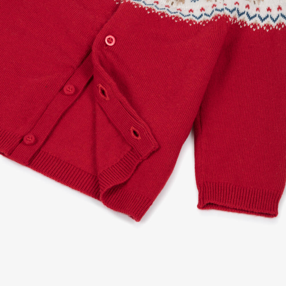 Mayoral Для новорожденных-Baby Boys Red Knitted Fair Isle Jumper | Childrensalon Outlet