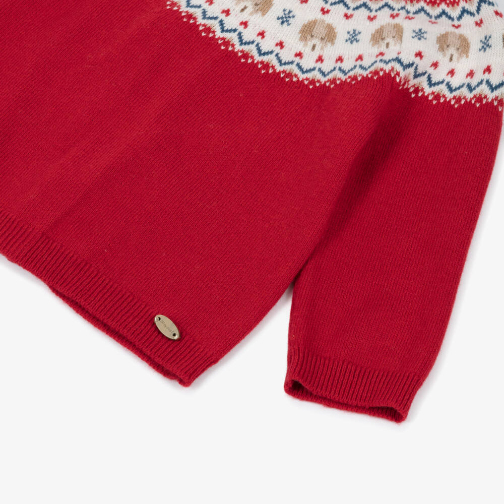 Mayoral Для новорожденных-Baby Boys Red Knitted Fair Isle Jumper | Childrensalon Outlet