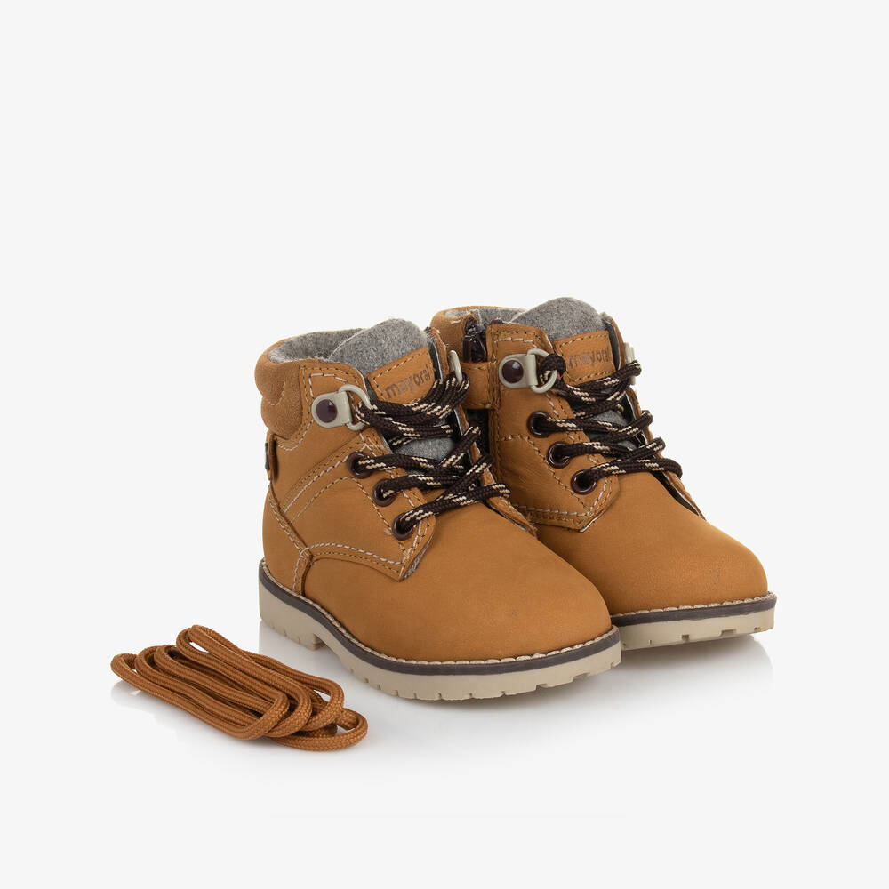 Mayoral Baby Boys Tan Brown Leather Boots