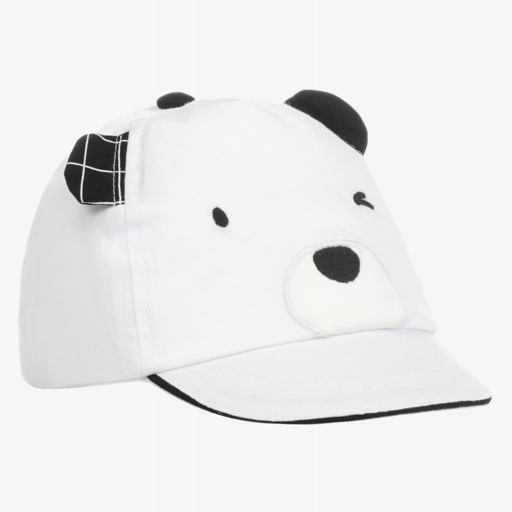 Mayoral Newborn - Baby Boys White Bear Cap | Childrensalon