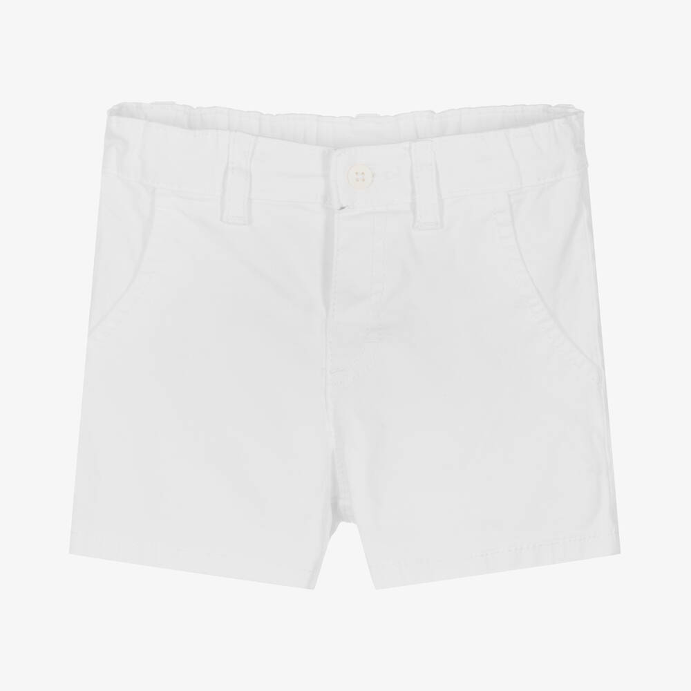 Mayoral - Baby Boys White Cotton Chino Shorts | Childrensalon