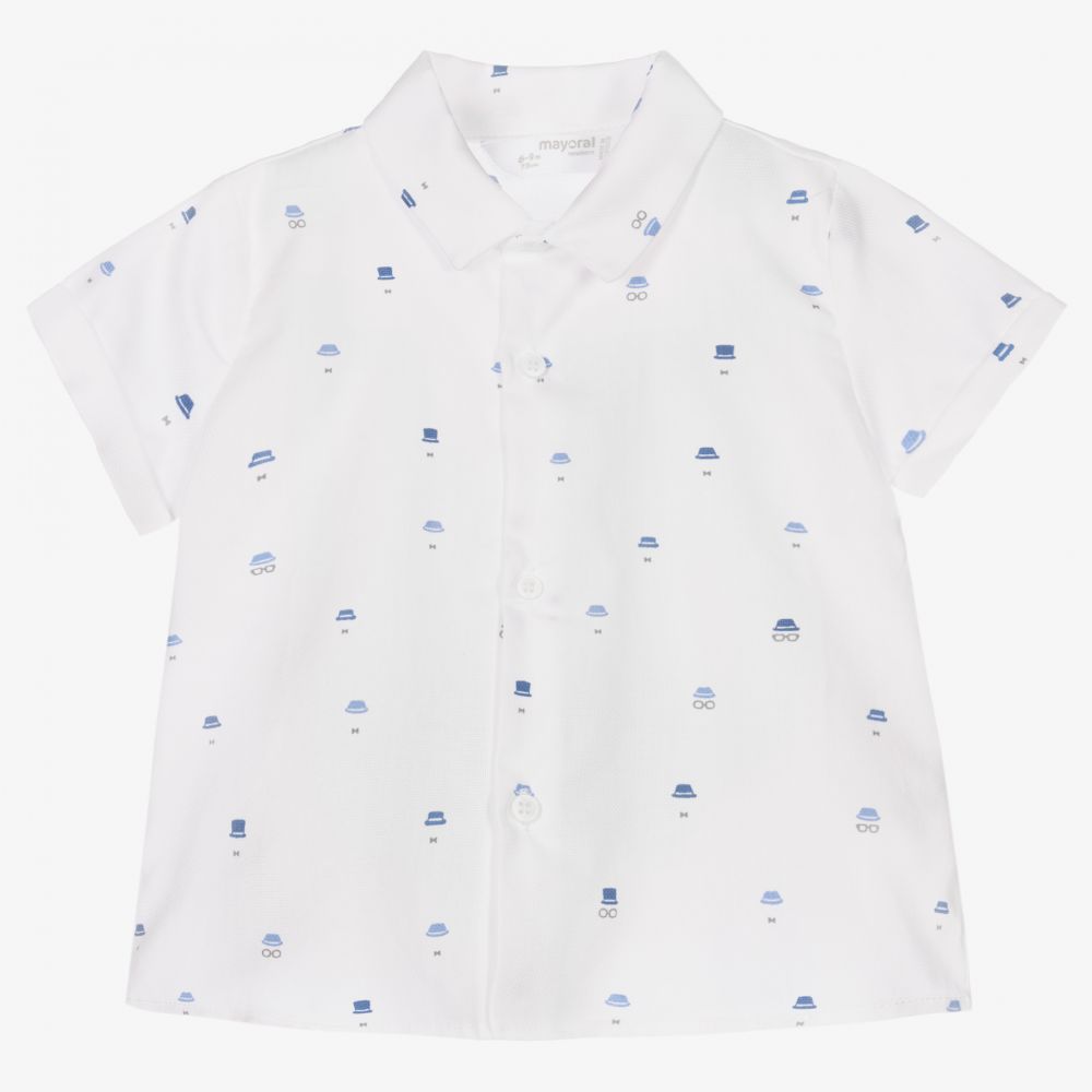 Mayoral Newborn - Белая хлопковая рубашка для малышей | Childrensalon