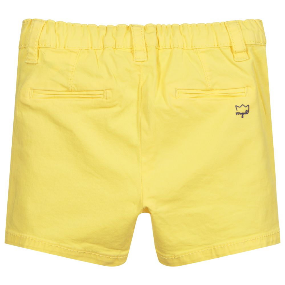 مايورال-شورت قطن ستريتش لون أصفر للمواليد | Childrensalon Outlet