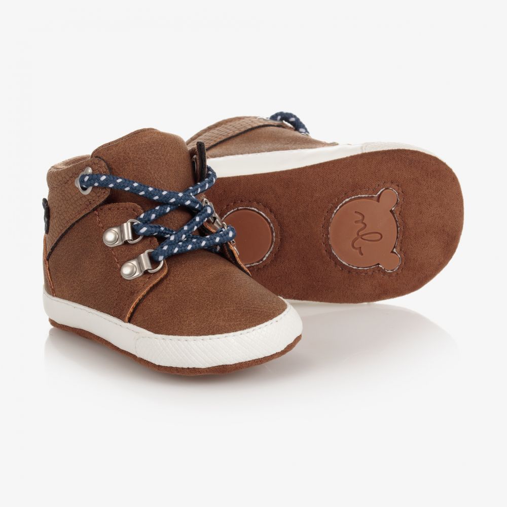 Mayoral Newborn - Braune Krabbelschuhe für Babys | Childrensalon