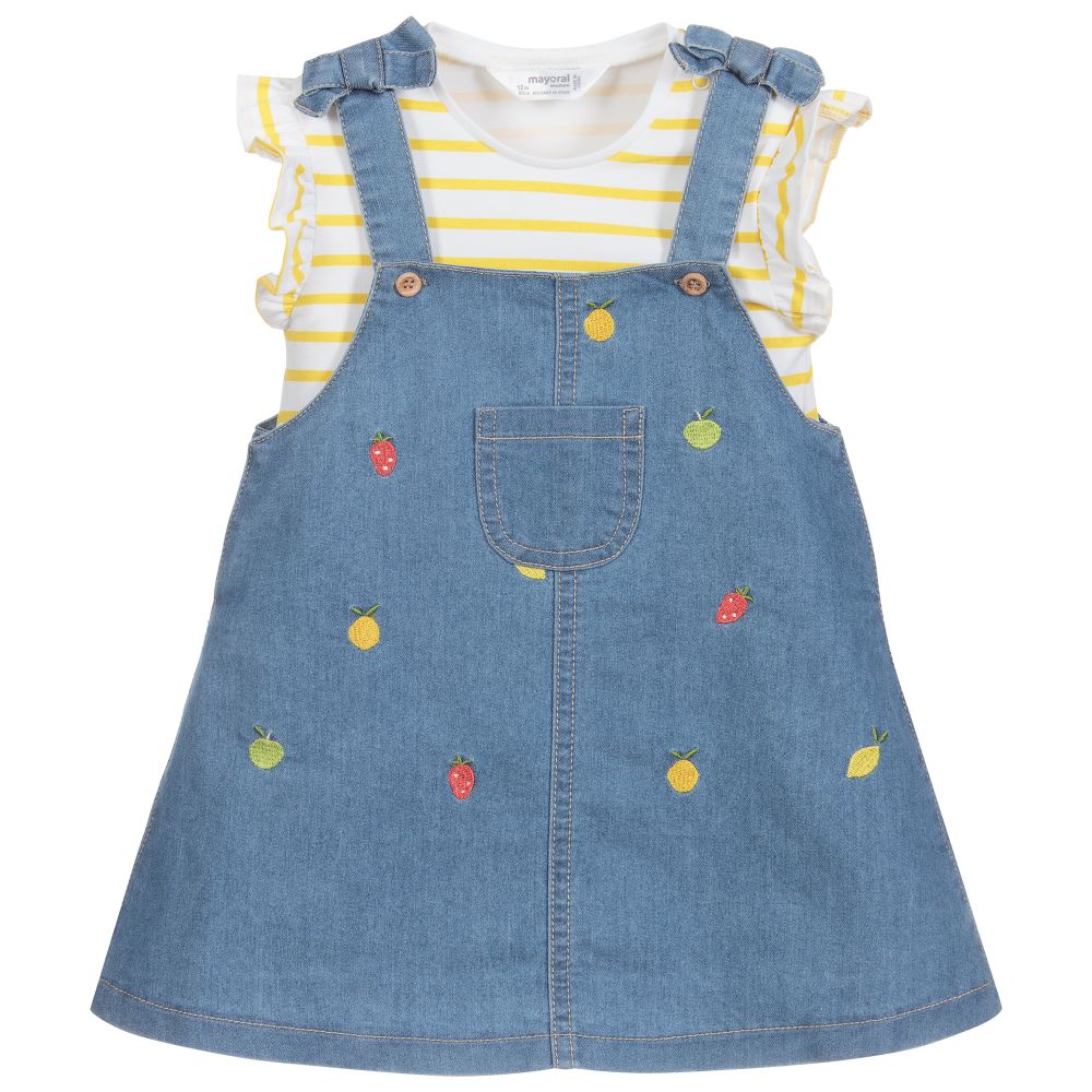 Mayoral Newborn - Комплект с джинсовым платьем для малышей  | Childrensalon