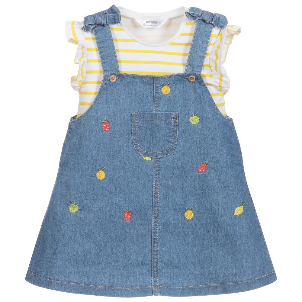 Mayoral Newborn - Baby Denim Dress Set  | Childrensalon