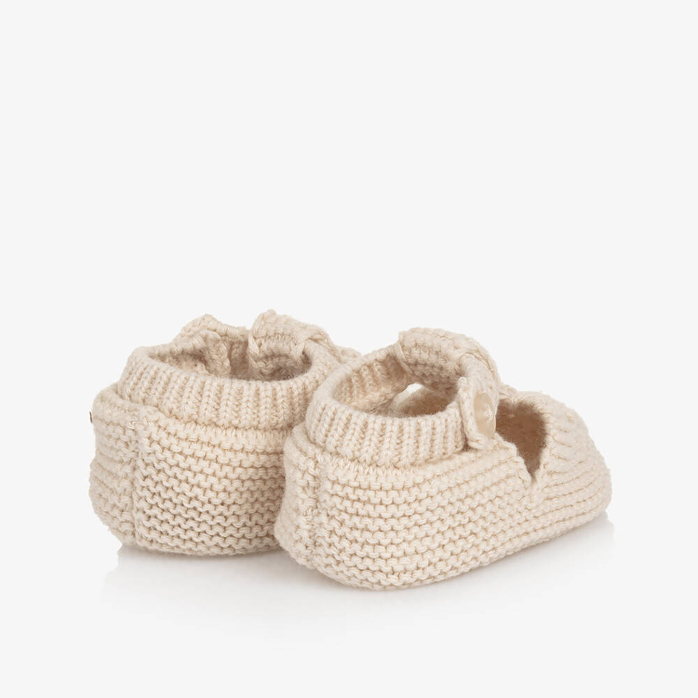 Mayoral Newborn-Baby Girl Beige Knit Booties | Childrensalon Outlet