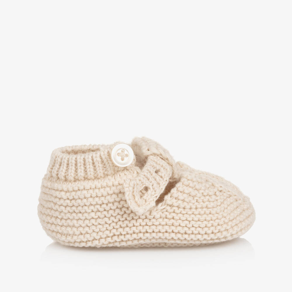 Mayoral Newborn-Baby Girl Beige Knit Booties | Childrensalon Outlet
