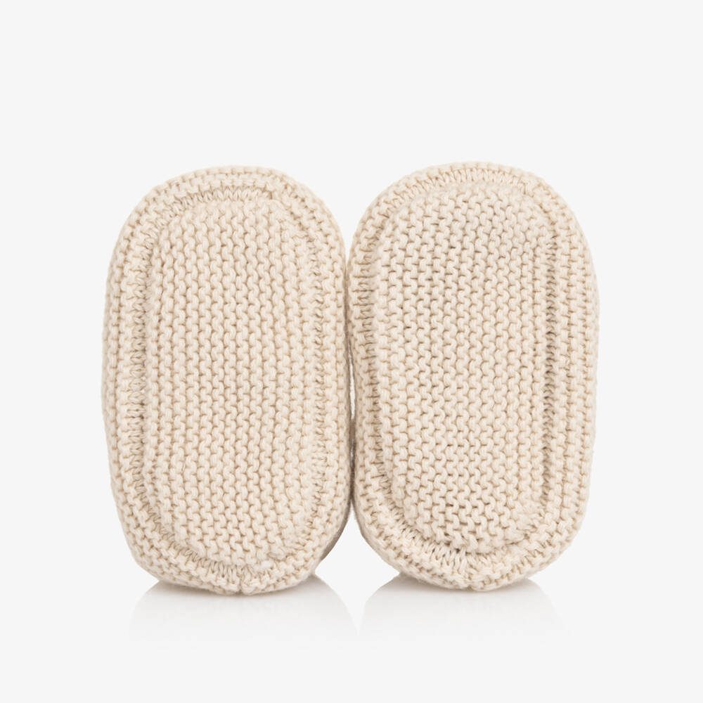 Mayoral Newborn-Baby Girl Beige Knit Booties | Childrensalon Outlet