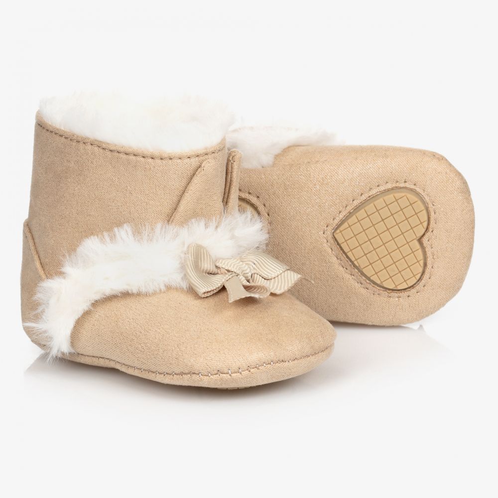 Mayoral Newborn - Baby Girls Beige Booties | Childrensalon