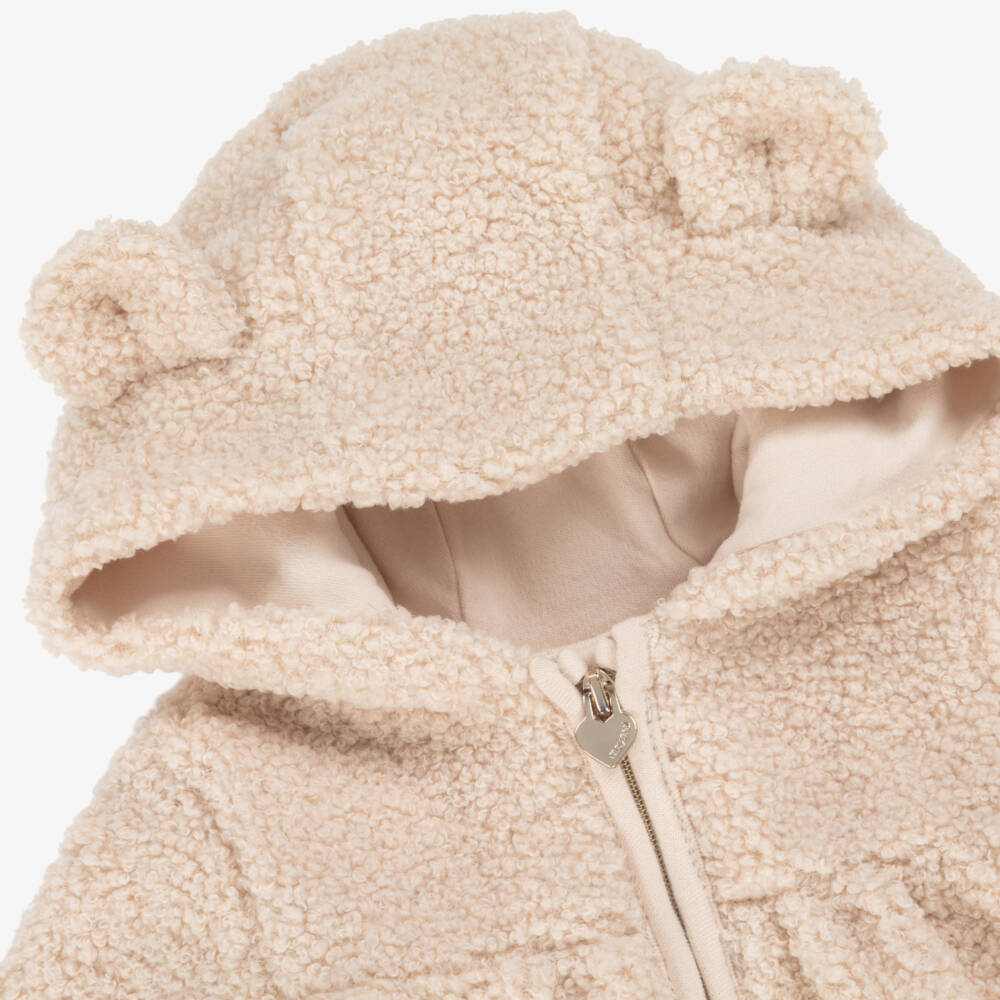 Mayoral Newborn-Baby Girls Beige Bouclé Fleece Pram Coat | Childrensalon Outlet
