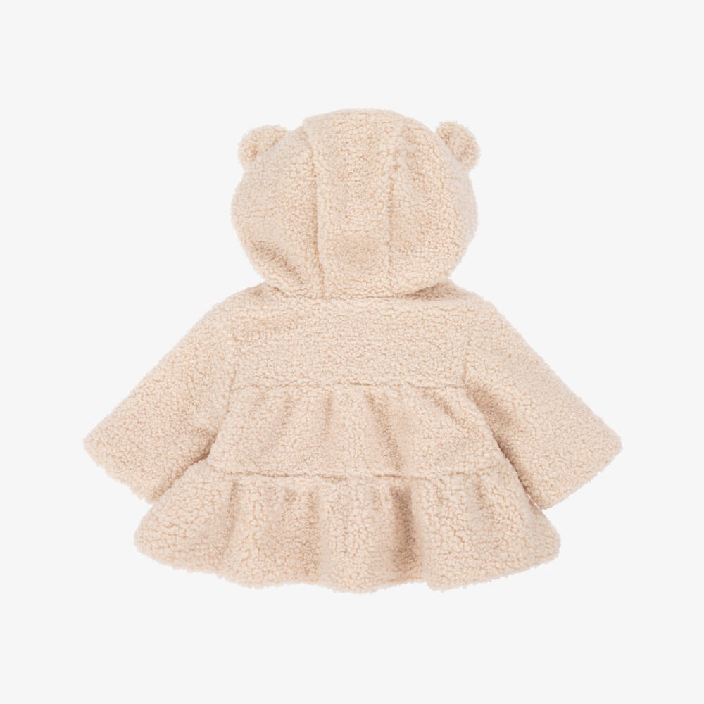 Mayoral Newborn-Baby Girls Beige Bouclé Fleece Pram Coat | Childrensalon Outlet